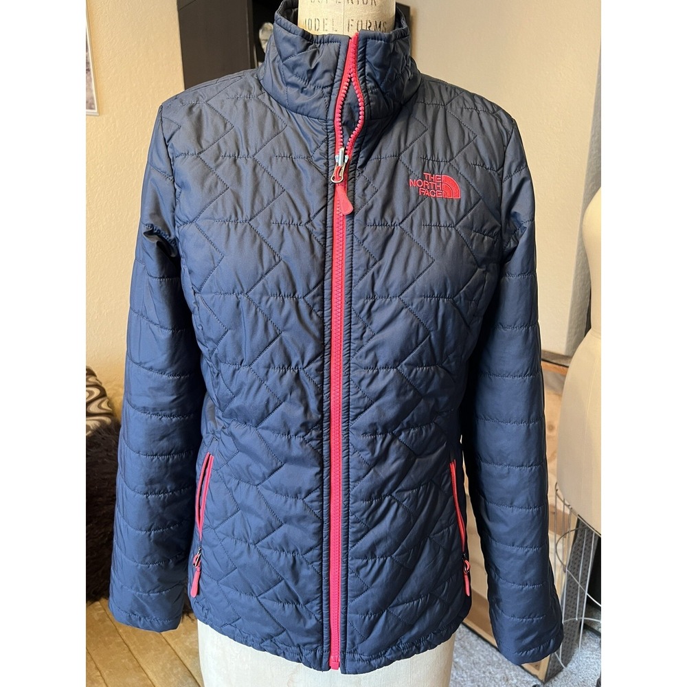 NWOT North Face Women's Navy Pink Packable Nylon‎ Light Coat Sz S/P